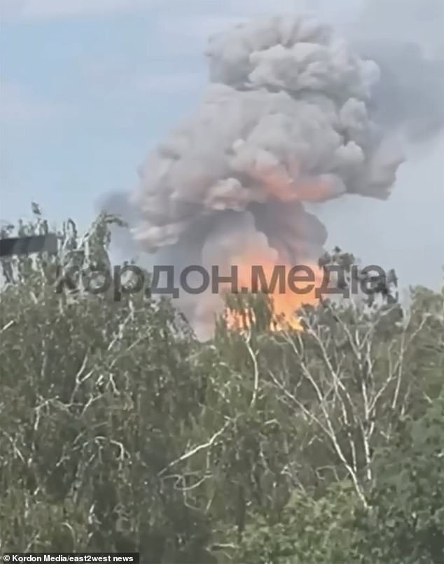 Putin's war machine was pictured pummelling Ukraine's Sumy border region with heavy bombs on July 19
