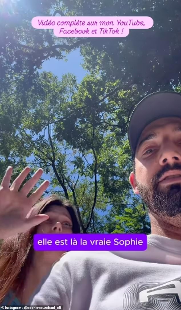 The clip documented the man - named Michel - arriving at Sophie's door, where instead of receiving his fairytale ending, he was met by the model's actual husband, Fabien Boutamine