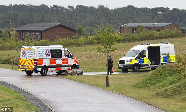 Incident support vehicles and police vans were deployed to the scene to help with the search