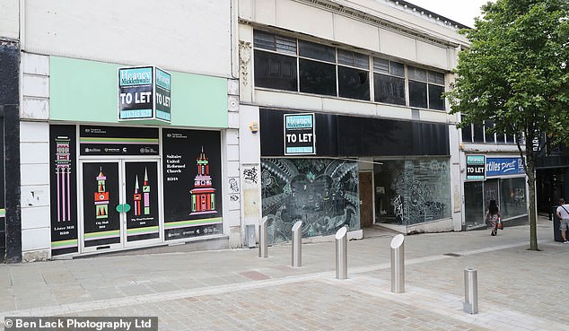More stores are pictured with To Let signs - in the midst of large posters that boast of Bradford's status as City of Culture