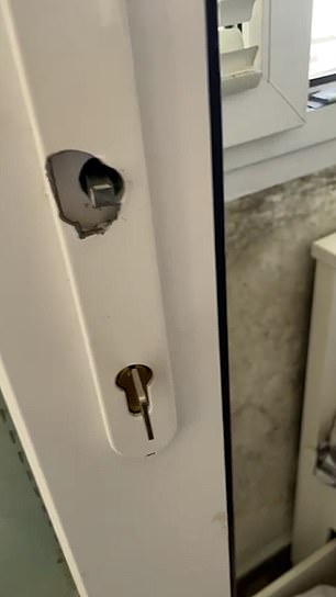 The squatters damaged the locks to the Williams's doors when they broke into the property