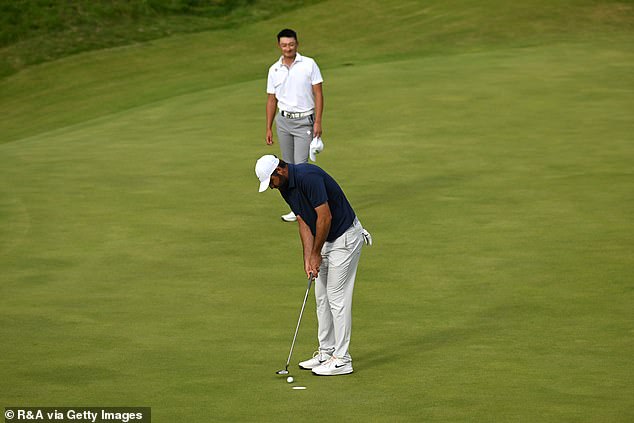 Scheffler was left with a simple putt on the 18th hole to seal glory in Northern Ireland