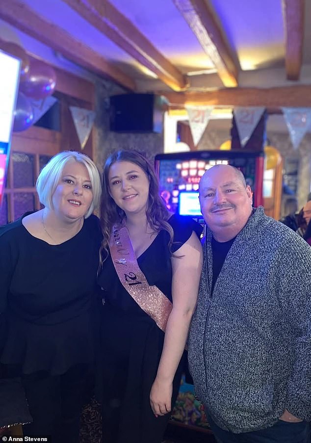 Pictured: Mr and Ms Stevens with their daughter Bethany. Anna, who said that her husband 'loved Mark to pieces', added: 'I know Gary would be thrilled that they are together. I tell my grandson everyday what an incredible father he has and how Daddy saved Grandad's life'