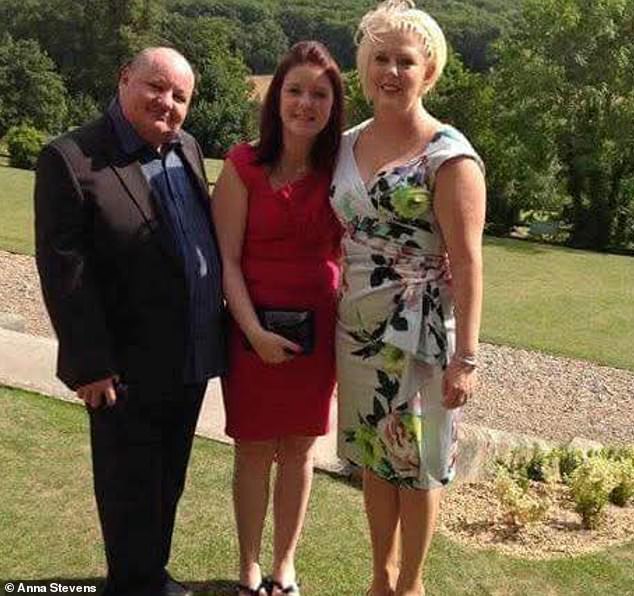 Anna, who is now hoping to honour Mark with a Pride of Britain Award for his life-saving act on that fateful January day, described her soon to be son-in-law as 'proof that good still exists in the world' (Pictured: Mr and Ms Stevens with Bethany in 2018)