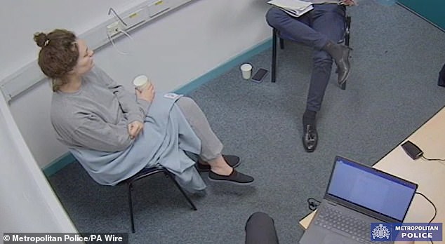 Marten (above) was pictured during a police interview in an image released earlier this week by Metropolitan Police