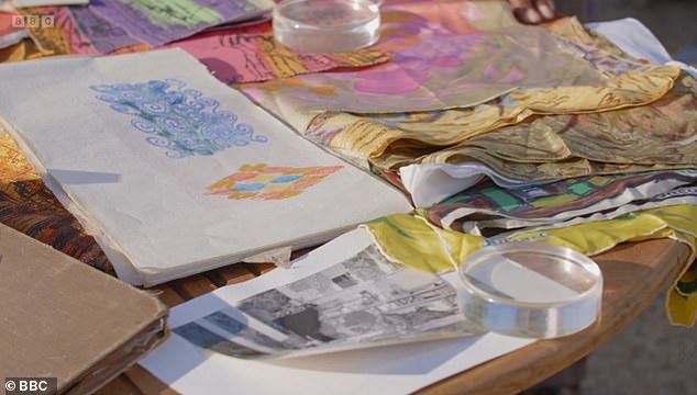 The guest also had pages of her designs, still boasting their bright colours despite being five decades old