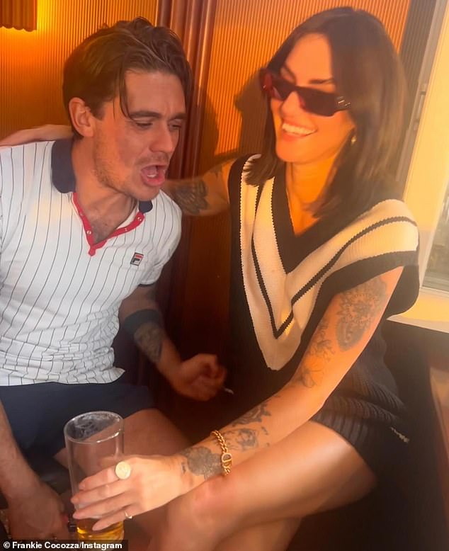 Frankie is dating lingerie model Emma Stubbs (pictured together) following his split from wife Bianca Murphy