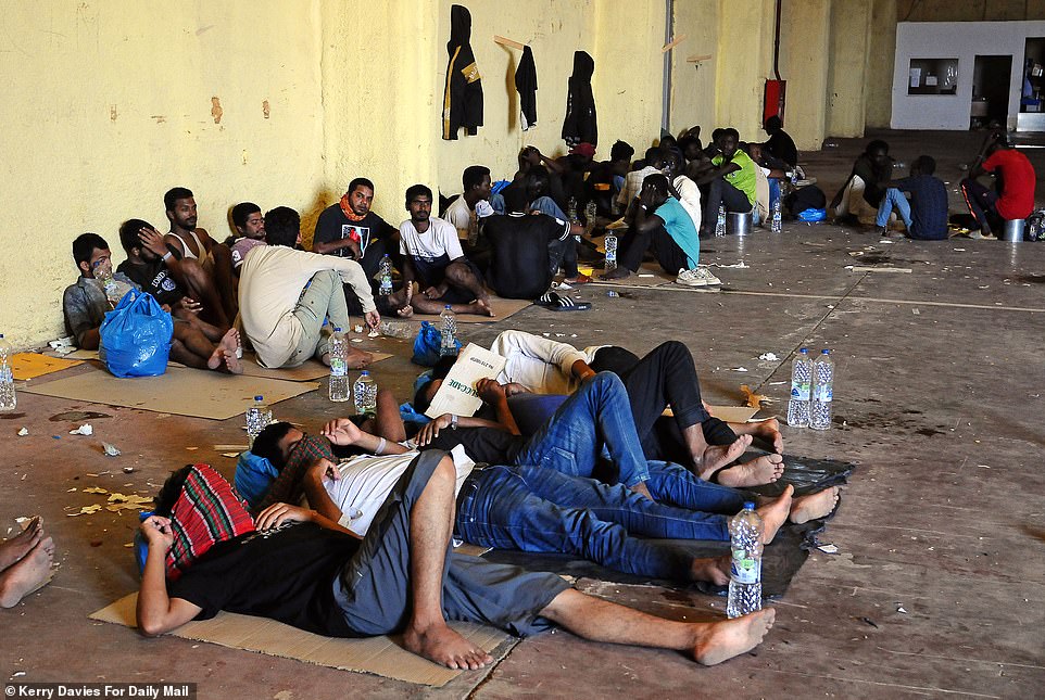 The Kitrenosi emergency camp outside Rethymnon in Crete is holding hundreds of migrants as they wait for a ferry to Athens