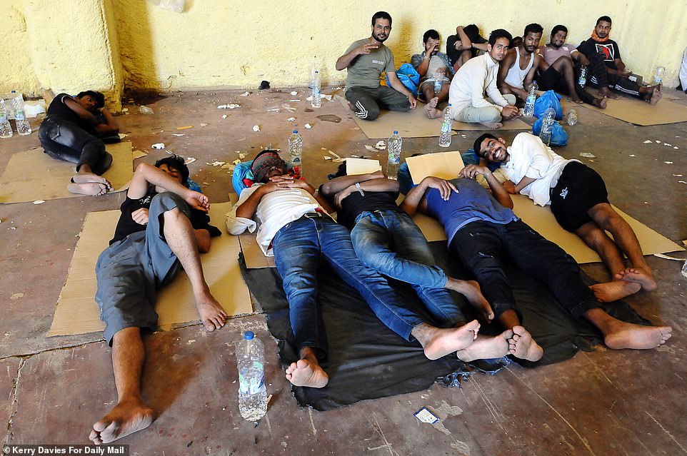 Many of the migrants shared the mattresses as comfy space in the Kitrenosi camp is limited