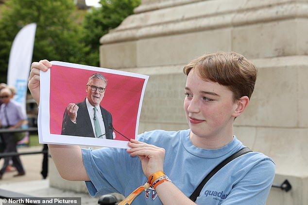 Eloise Lincoln (pictured), 14, from Newcastle, correctly identified Keir Starmer, Nigel Farage and Ed Davey