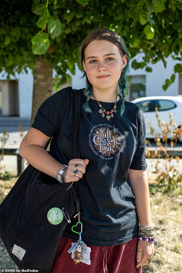 College student Charlotte Templar (pictured), 17, is a Green Party campaigner