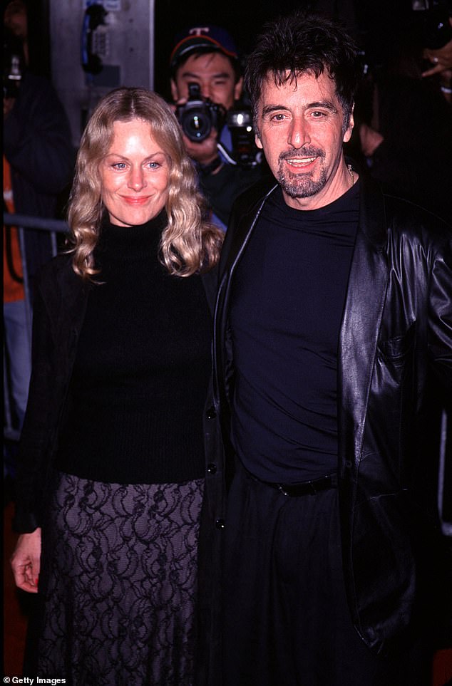 In her personal life, she once dated Al Pacino for five years before they called it quits in 2003. During their time together, they welcomed twins Olivia and Anton, now 24, together. Since their separation, the pair have remained close friends and opened up about their contemporary, co-parenting relationship over the years; pictured November 1999 in New York City