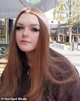 Lottie is pictured age 14