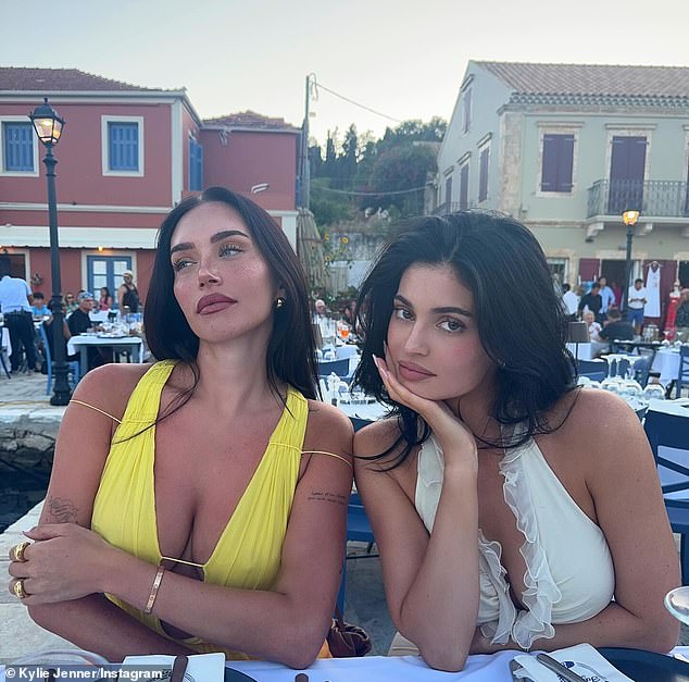 The Kardashians producer-star - turning 28 next month - also shared a snap of herself and BFF Anastasia Karanikolaou (L) eating by the harbor while patronizing the 53-year-old eatery located on the Ionian isle of Kefalonia