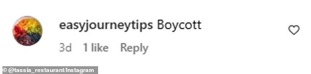 'Boycott,' Instagram user @easyjourneytips declared