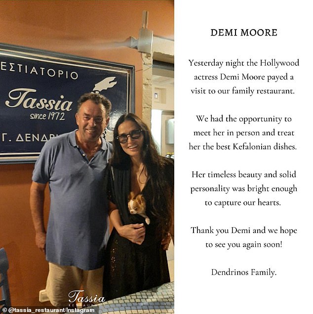 In 2022, Oscar-nominated actress Demi Moore stopped by and they remarked that 'her timeless beauty and solid personality was bright enough to capture our hearts'
