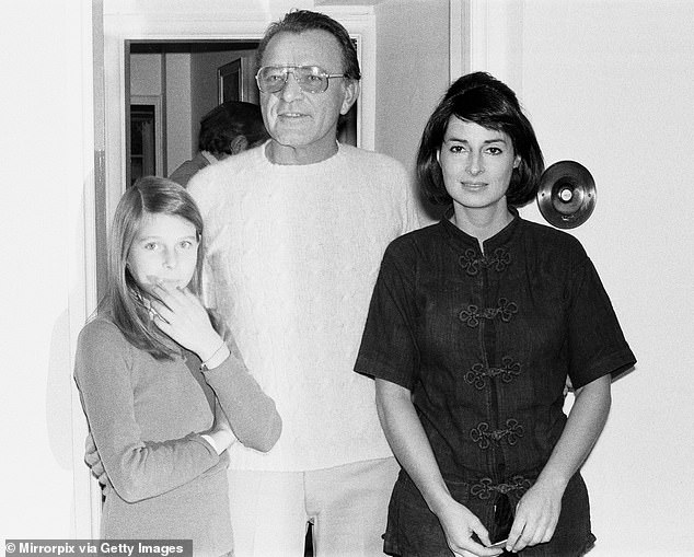 Elizabeth with Richard Burton and her daughter Catherine Oxenberg, between her second and third marriages she was reportedly engaged to Welsh actor