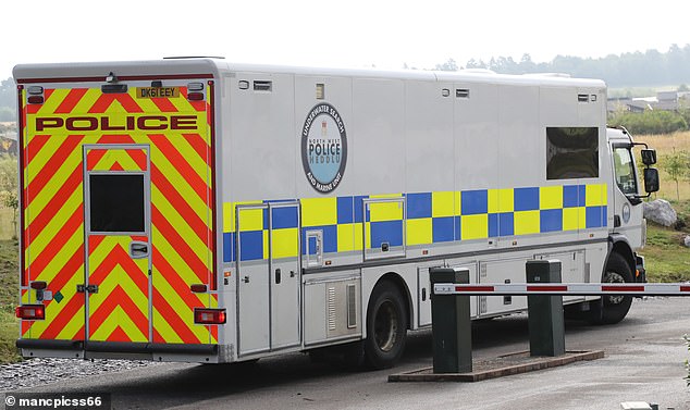 Another police incident command vehicle seen arriving at 9am alongside a fire and rescue vehicle and an underwater search and marine unit at Delamere Lake in Cheshire