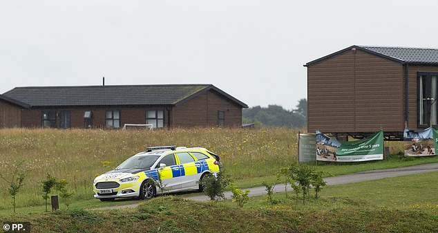 Police emergency vehicles patrolled Delamere Lake Sailing & Holiday Park