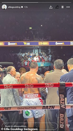 They both posted from the boxing match on Saturday night