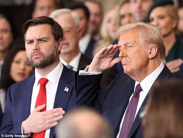 JD Vance (left) is set to follow Donald Trump (right) in travelling to the UK