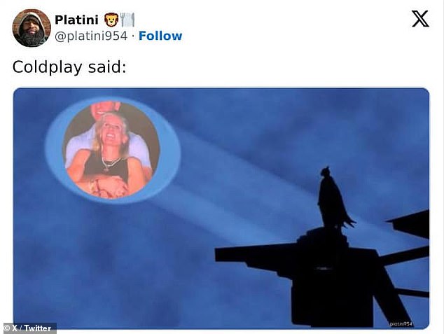 This meme shows Batman projecting the image of the pair in the sky