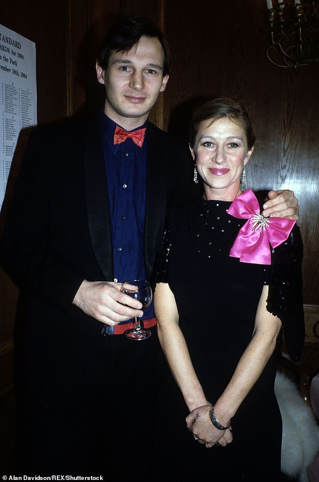 Prior to meeting his wife, Neeson enjoyed a colourful love life with a string of stars - among them Barbra Streisand, Brooke Shields and Dame Helen Mirren (pictured together in 1984)