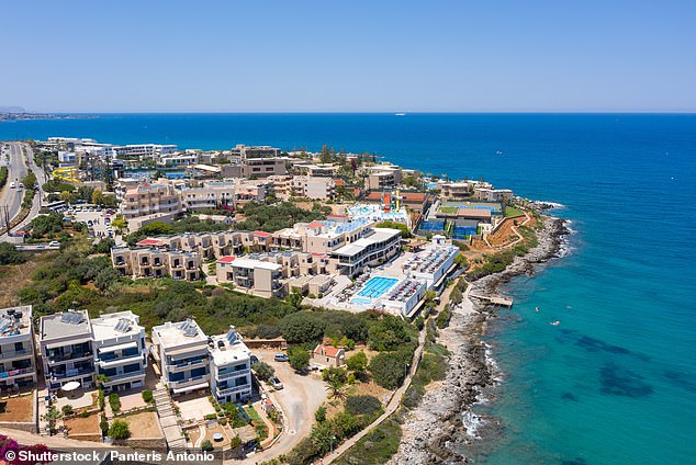 The Brit went for a swim before sitting on a sun lounger to relax. However, he then became struck with a 'strong feeling' of being unwell before losing consciousness, the cretapost has reported. Pictured: a file image of Stalis, Crete