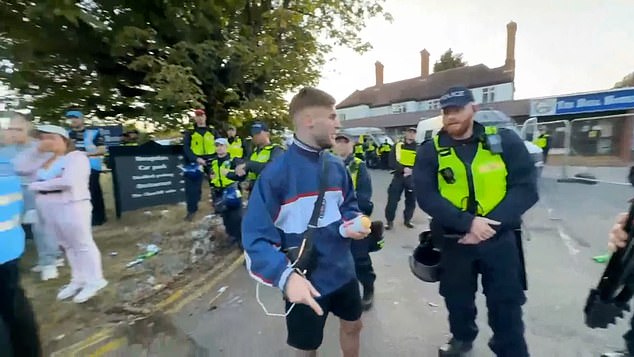 Matthews was seen asking a police officer if it would be illegal for him to drink his can of Stella in front of him