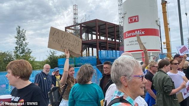 A local Labour MP, who attended the protest, slammed anti-mosque protesters as racist