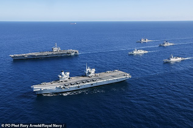 Marking the first time that nuclear-powered aircrafts from both the UK and the U.S. have operated together in a coordinated maritime formation, it serves as a symbol of allyship between the powerful nations