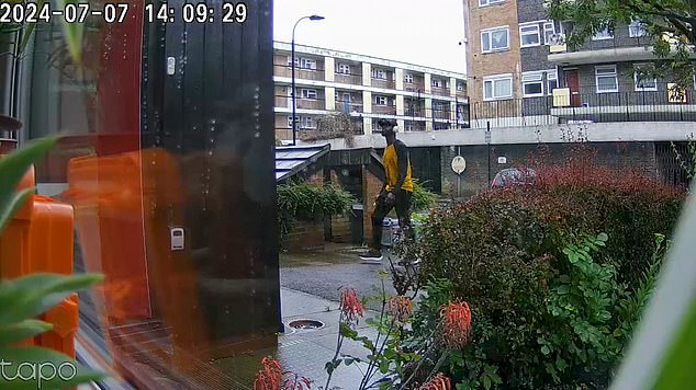 July 7: Footage shows Mosquera entering the Scotts Road property at 2.09pm the day before the murders