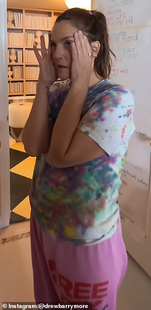 It was all part of a 'home project,' the ET actress said on the clip