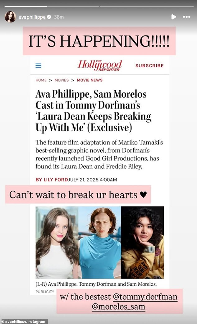 'It's Happening' the young star shared with this graphic in her Instagram Stories. 'Can't wait to break ur hearts'