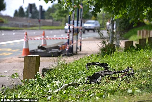 Picture from the scene of the horrific crash in Birmingham in May 2014