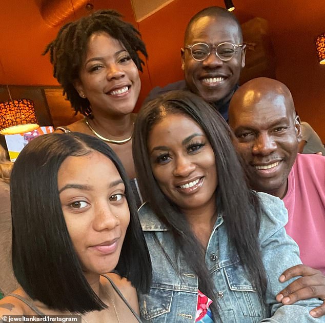 Tankard (bottom left) is seen with her famous family. The series showed her grandfather's (right) life and career as a music producer and pastor at Destiny Center Church in Murfreesboro