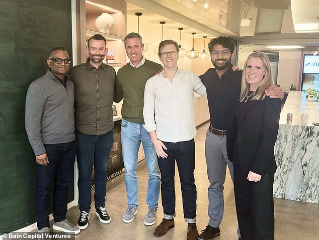 When Kristin (right) joined as HR boss in November 2024, Andy (center left) praised her as a 'perfect fit' for the company