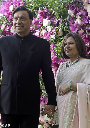 Mr Mittal (pictured with his wife, Usha)
