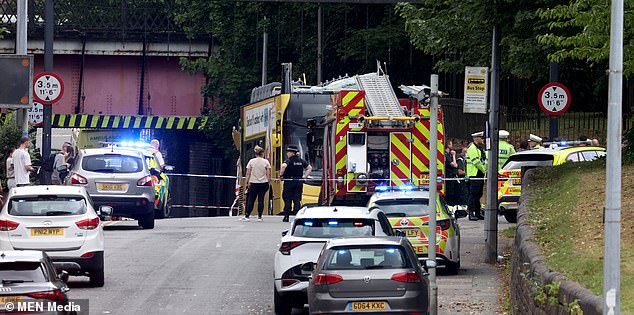 All 15 injured in the crash were rushed to Salford Royal and Manchester Royal Infirmary hospitals