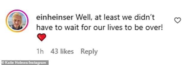 'Well, at least we didn't have to wait for our lives to be over!' Instagram user @einheinser quoted the theme song, Paula Cole's 1997 hit I Don't Want to Wait