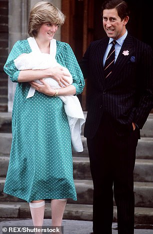 Charles and Diana leaving St Mary's Hospital after the birth of William