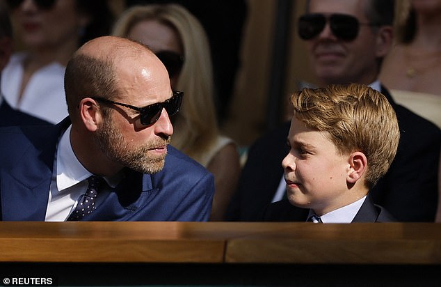 William and George showed their close bond during the men's singles final at Wimbledon