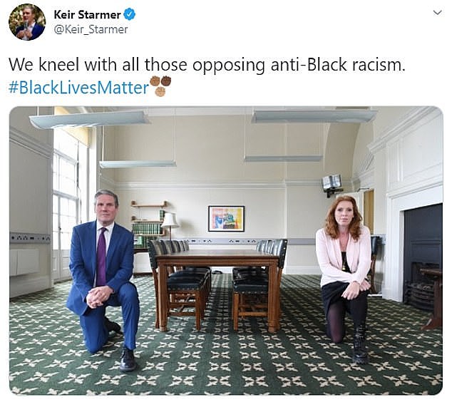 Keir Starmer and Angela Rayner were among the senior politicians pictured taking the knee at the height of the Black Lives Matter protests in 2020
