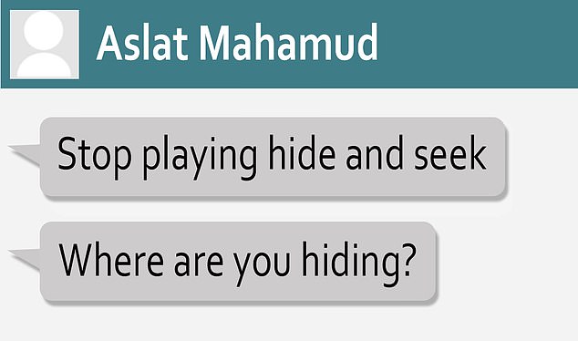 Texts allegedly sent by would be assassin Amiee Betro to her intended victim