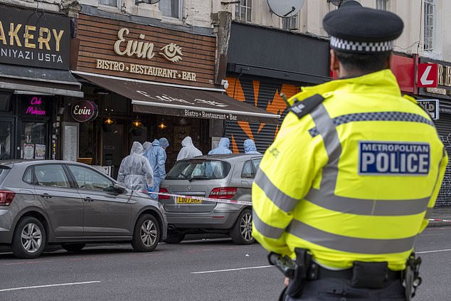 Police carrying out searches in the wake of the shooting