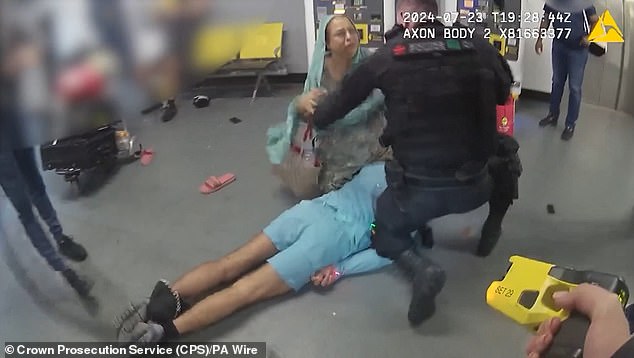 PC Zachary Marsden told jurors he was trying to clamp his radio wire with his foot when he stamped close to Amaaz's head after the teenager had been Tasered