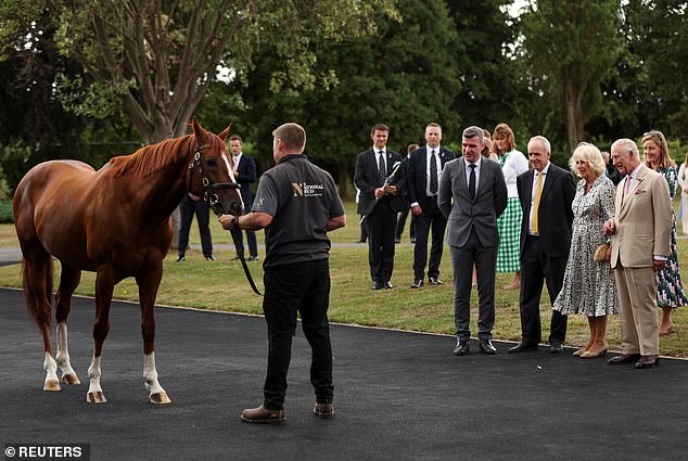 At the Jockey Club Group's National Stud, the royal couple saw four of the group's mares and foals before planting two trees in the grounds of the office and unveiling a plaque to mark the visit