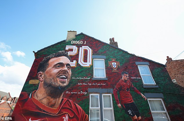 A mural paying tribute to Diogo Jota and his brother has recently been completed near Anfield