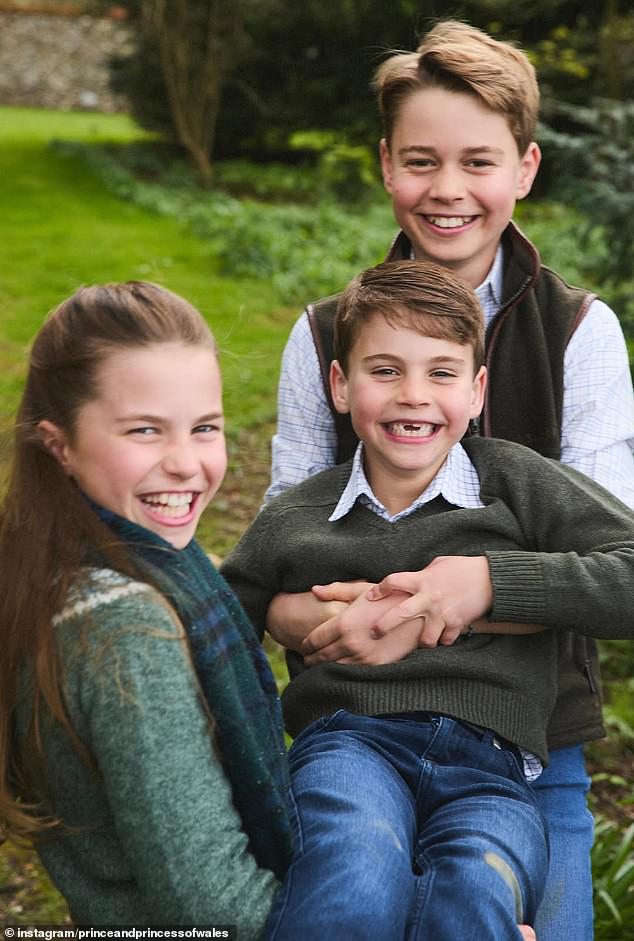 A behind-the-scenes image from the photo shoot, which saw the royals enjoying the pastoral splendour of their Norfolk home