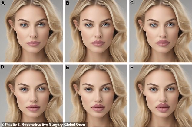 Which lips do you think are most attactive? According to scientists, the answer here is image B, which features an upper-to-lower lip ratio (U/L) of between 0.618:1 and 1:1